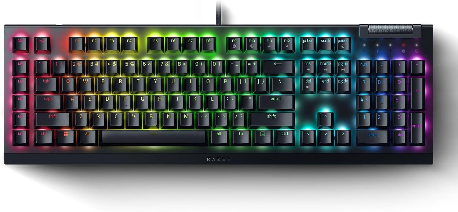 Razer V4 X Mechanical Gaming Keyboard: Green Switches Tactile & Clicky - 6 Macro Keys - Chroma RGB - Doubleshot ABS Keycaps - Roller & Media Keys - Snap Tap