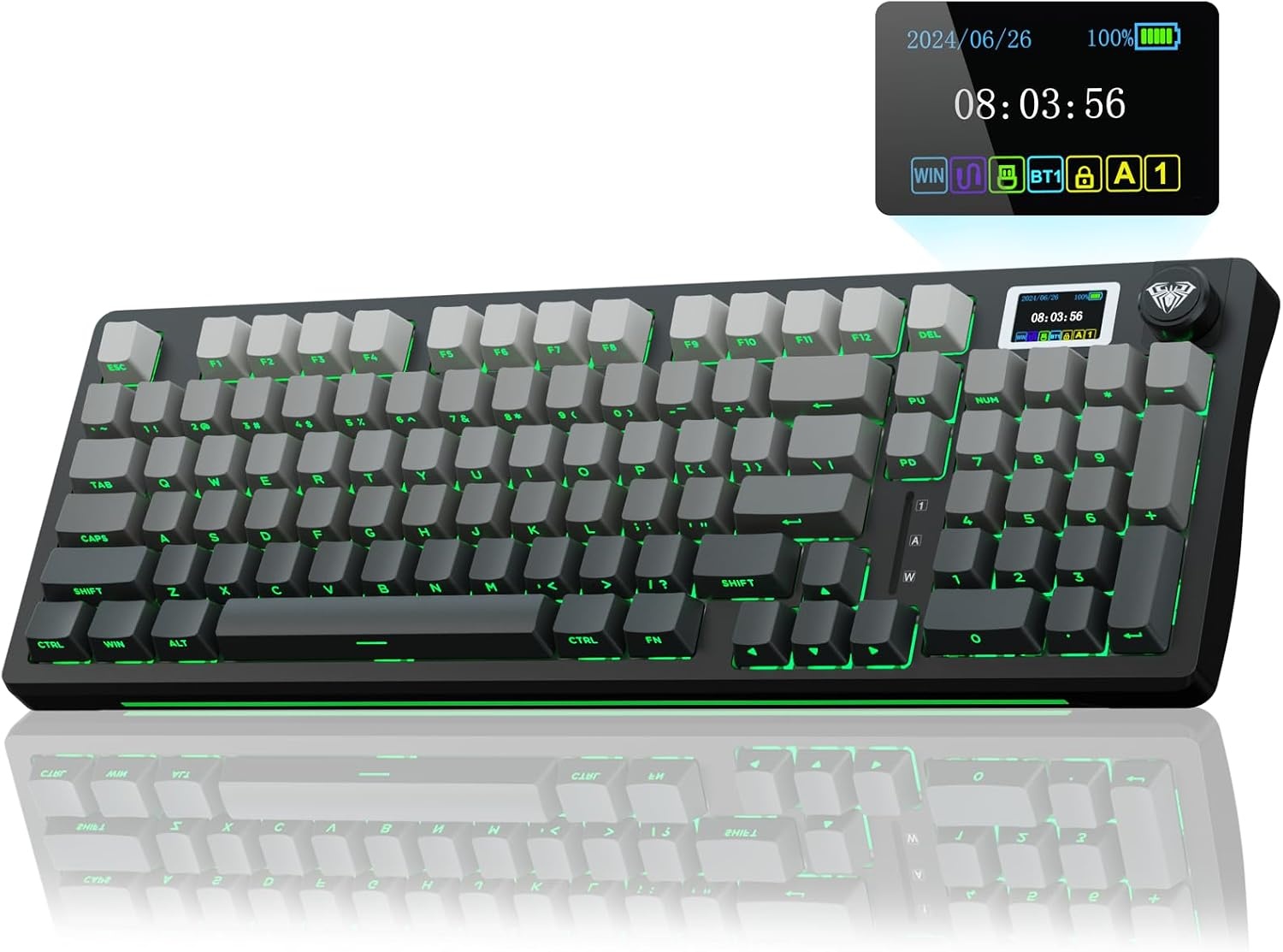 AULA S98 Pro Wireless Mechanical Gaming Keyboard with Screen, Knob, 96 Keys