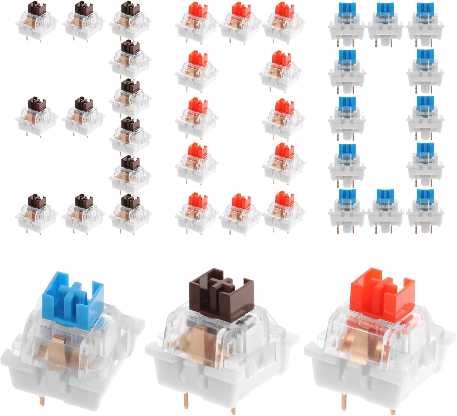 300Pcs Blue/Red/Brown Combo (B0GTLDTNGN)