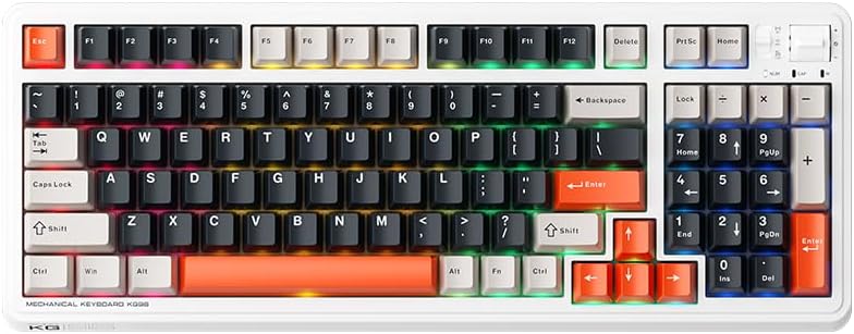 Machenike KG98 Wireless Mechanical Keyboard, Hot Swap, RGB, 98 Keys